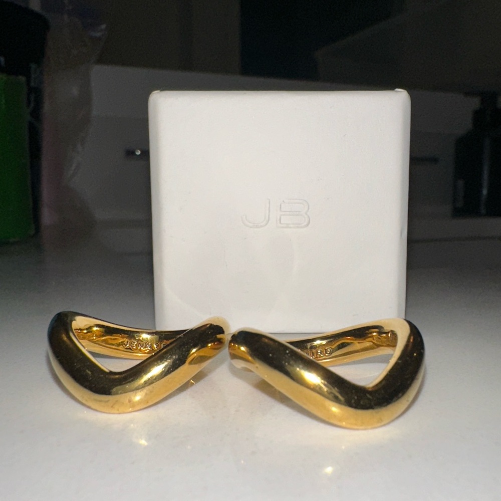 Jenny Bird Ola Gold Ring Set Size 9 with Box